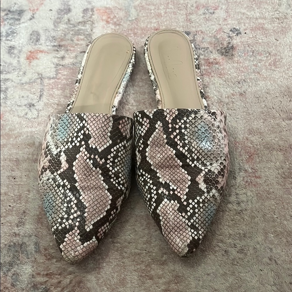 Lulu's Pink and Black Mules Chic Slip-On Shoes